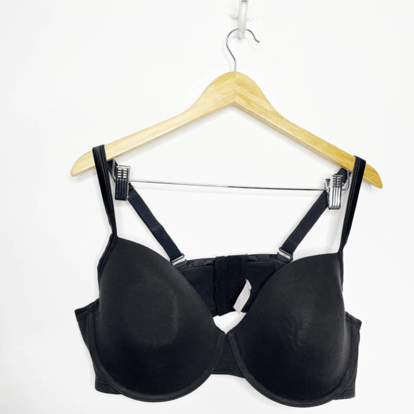 Cacique Smooth Lightly Lined Full Coverage Bra black satin womens womens 44dd - Picture 1 of 6